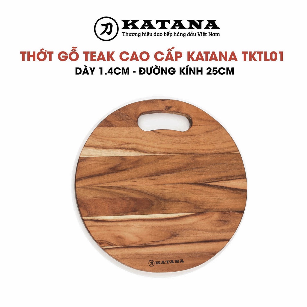 Ảnh Thớt gỗ teak KATANA hình tròn TKTL01 14x250x250mm 2