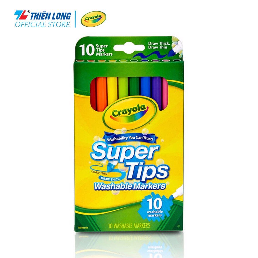Bộ 10 màu bút lông màu Crayola Supertips Washable Marker- 10 màu- Viết ...