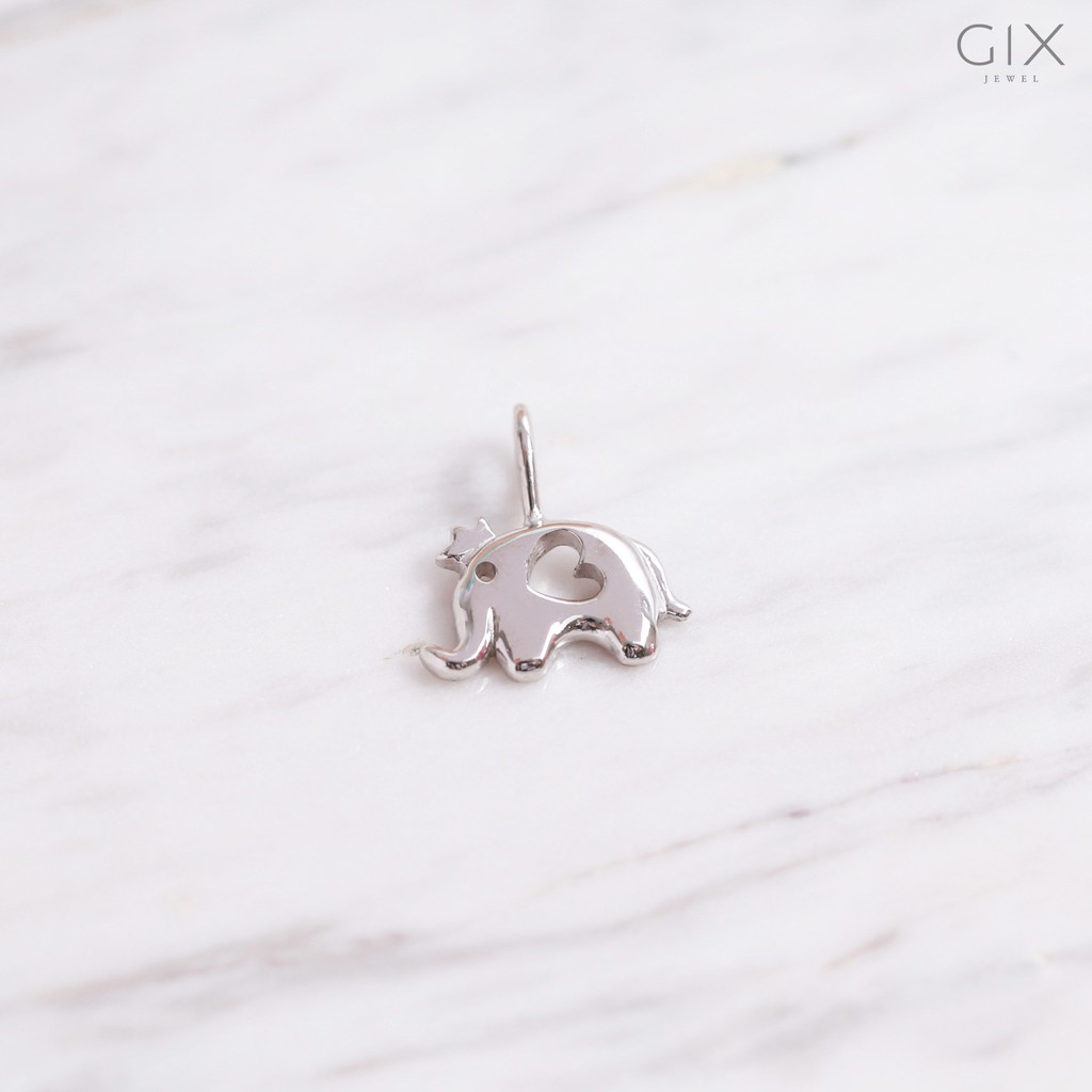 Ảnh Mặt dây chuyền bạc hình con voi khoét trái tim tinh xảo Gix Jewel MDC06 1
