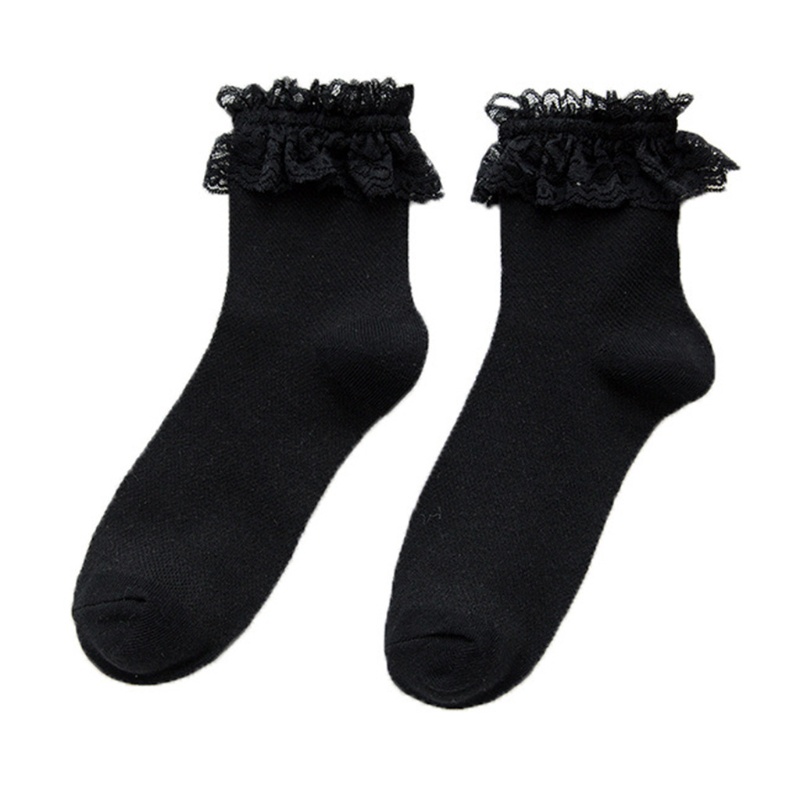 Dasbsug Nhật Bản Gothic Lưới Thủy Thủ Đoàn Tất Ngọt Xù Ren Frilly Rỗng Cotton Hàng Dệt Kim