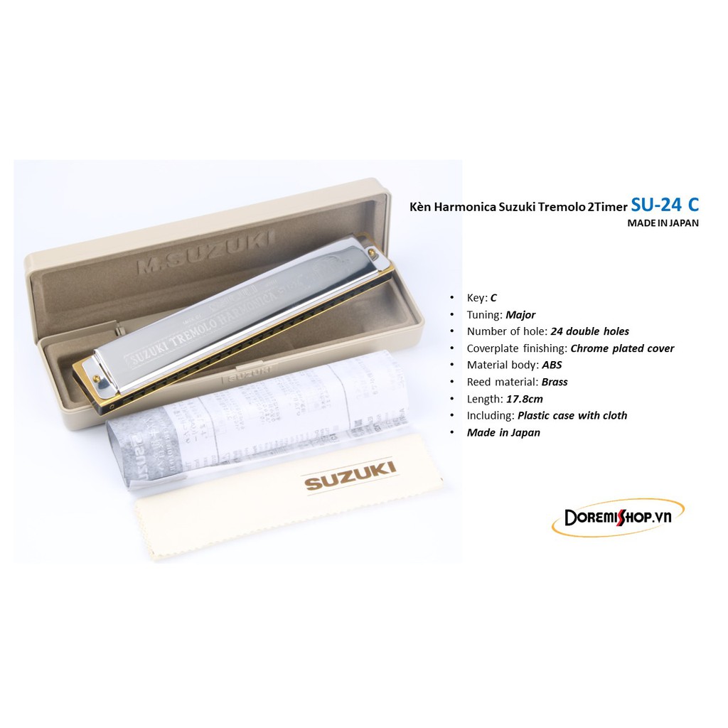 Suzuki Harmonica Trémolo à 21 Trous SU-21HM - Clé De F