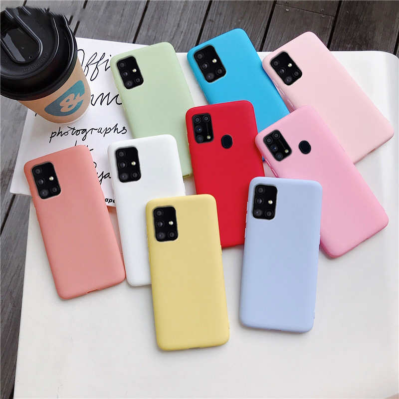 Ốp Lưng Silicone Màu Trơn Thời Trang Cho Samsung Galaxy A42 M51 S20 Fe