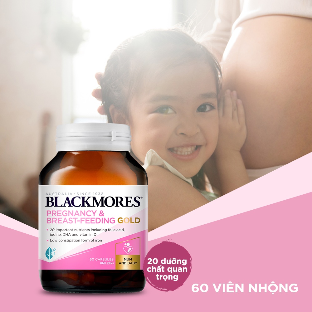 Mô tả Vitamin Tổng Hợp Cho Bà Bầu và Mẹ Cho Con Bú Blackmores Pregnancy & Breast-Feeding Gold Lọ 60 Viên - 1