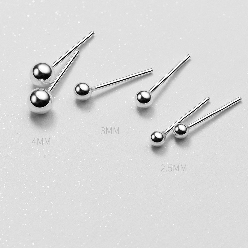 Ảnh Khuyên Tai Bạc Nữ DẾ BẠC 925 Minidot Cá Tính Xinh Xắn K3009 3