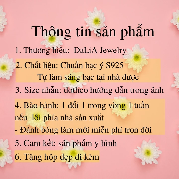 Nhẫn bạc trơn nữ đủ size nhỏ đến to cho nữ DaLiA Jewelry nhẫn bạc ngón út đơn giản cho nữ - Mã nhẫn tròn trơn N01