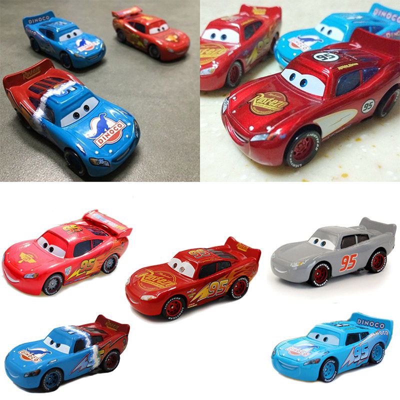Mẫu xe hợp kim đua Mcqueen hai màu xám phức tạp dành cho trẻ em lý tưởng cho