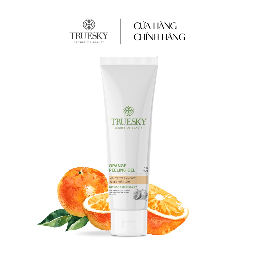 [Mã BMLT30 giảm đến 30K đơn 299K] Tẩy tế bào chết da mặt Truesky Orange Peeling Gel dạng gel chiết xuất cam 50g