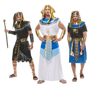 ❤Hàng có sẵn❤Halloween Người Lớn Kinh Dị Cổ Ai Cập Pharaoh Trang Phục Nam Bí ẩn Xác ướp Pharaoh Cosplay Phù Hợp Với Trang Phục Tiệc Carnival Sân Khấu Ai Cập Vua Ma Lạ Mắt Trang Phục