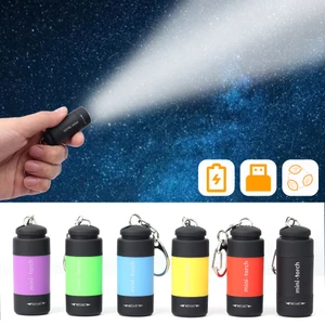 Móc Khóa Đèn LED Mini Chống Thấm Nước Có Thể Sạc Lại Bằng Cổng USB Tiện Dụng