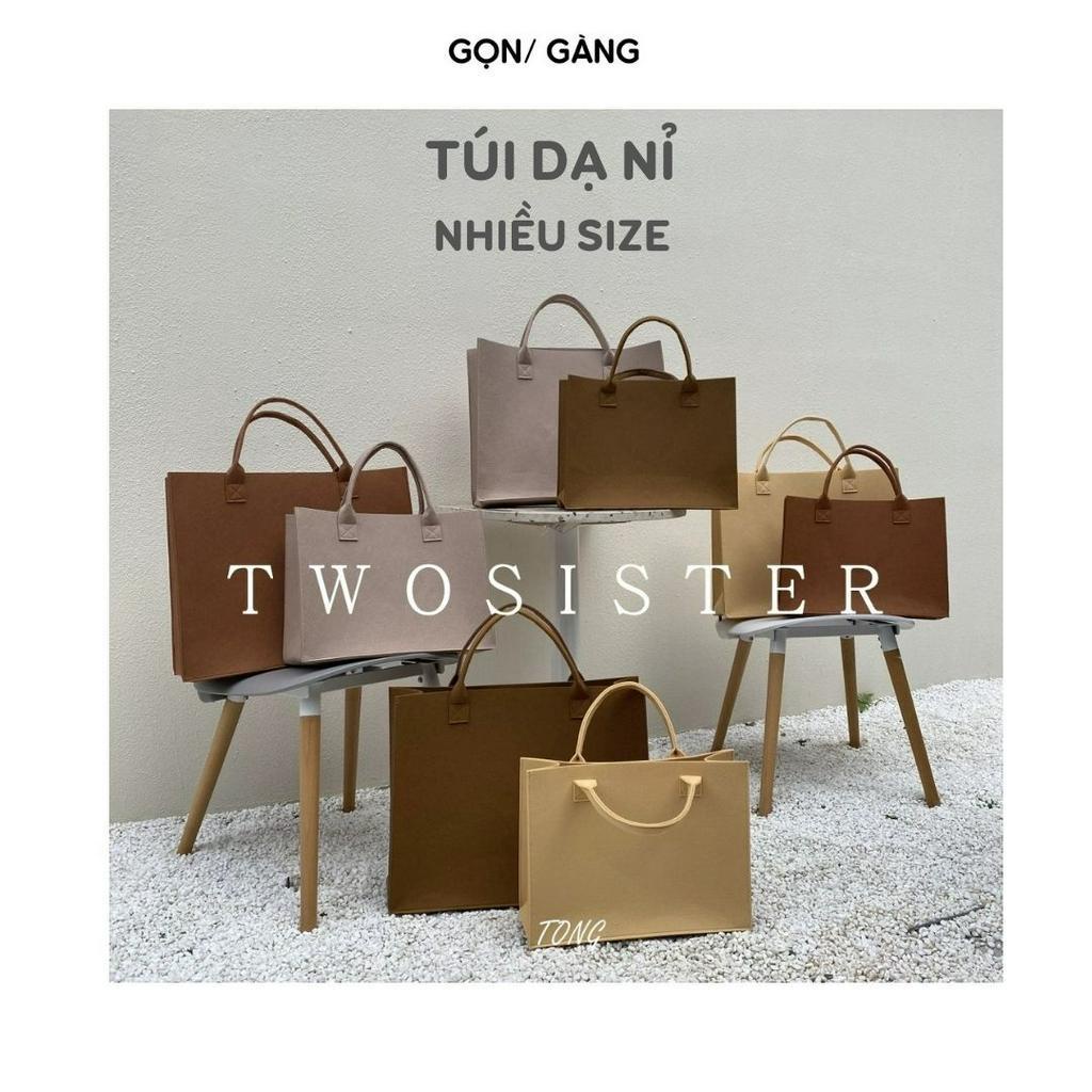 Túi xách dạ nỉ tote bag cỡ lớn đeo vai đựng laptop công sở bỉm sữa quần ...