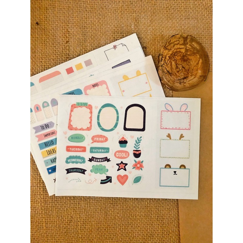 Cute] Set 4 tờ sticker bullet journal trang trí sổ tay, planner ...