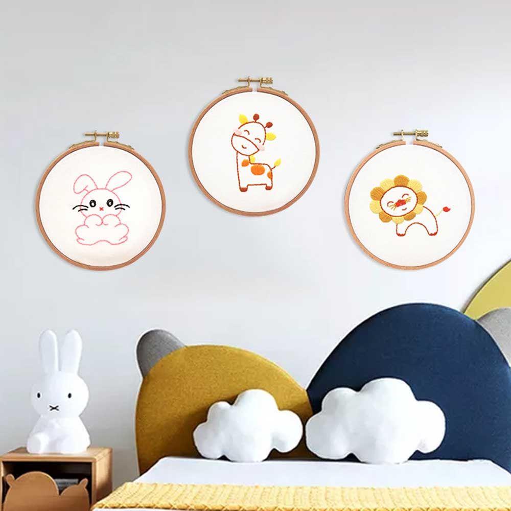 ODAKA DIY Bộ dụng cụ thêu thủ công DIY Dụng cụ đục lỗ thủ công Bastidor Para Pakketten Kruissteek Phụ kiện may vá Vòng thêu