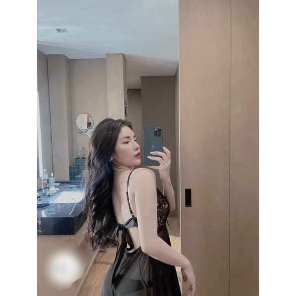 Váy ngủ sexy  voan xuyên thấu lụa mềm mịn cao cấp Đầm mặc nhà gợi cảm quyến rũ