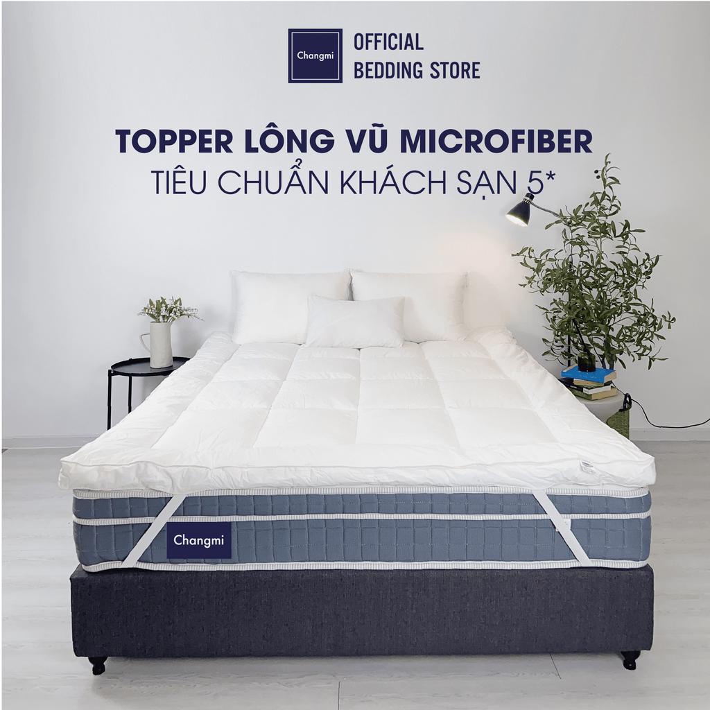 Ảnh Topper Changmi Bedding lông vũ nhân tạo Microfiber Hàn Quốc chuẩn khách sạn 5 sao, tăng độ êm cho nệm 1