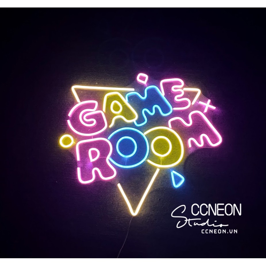 Đèn Trang Trí Phòng Led Neon Chữ GAME ROOM nhiều màu [Kích thước 50x45 cm]