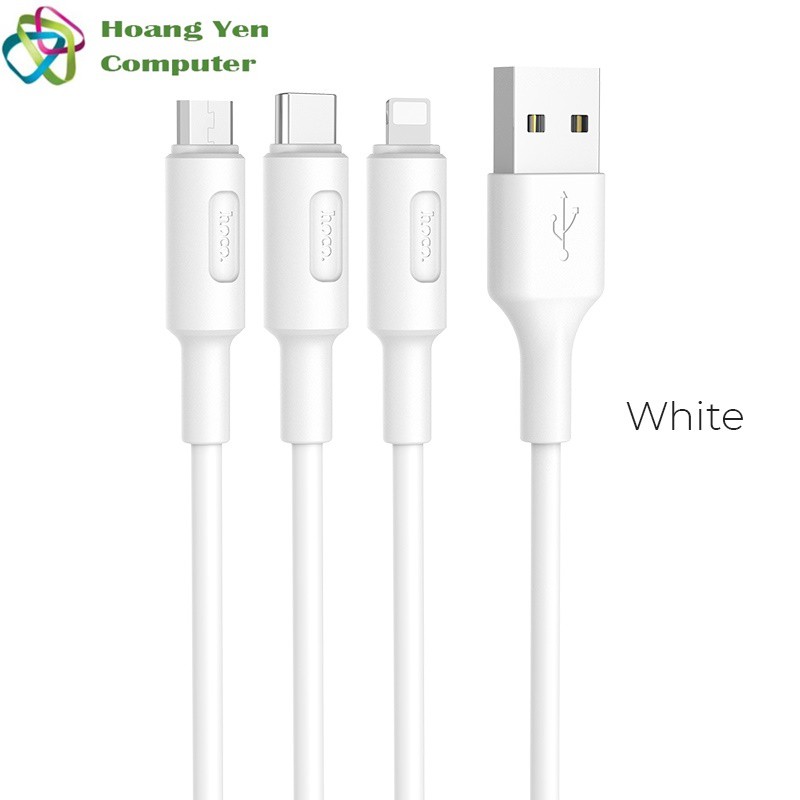 [MẪU MỚI] Cáp Sạc Hoco X25 3 Đầu IPhone - Micro Usb - Type C 1M - BH 6 Tháng 1 đổi 1 (MÀU SẮC NGẪU NHIÊN)