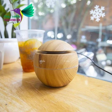 Máy Xông Tinh Dầu Vân Gỗ Mini, Máy Phun Sương Tinh Dầu, Đèn Xông Tinh Dầu Mini Tiện Lợi