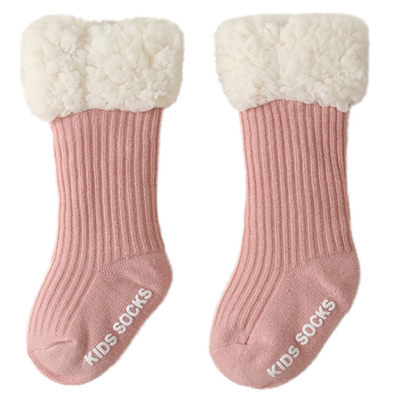 Shas Tất Cho Bé Mùa Đông Làm Dày Ấm Tầng Tất Cho Bé Gái Bé Trai Cotton Chống Trơn Trượt Màu Cừu Len Tất Tập Đi Infa