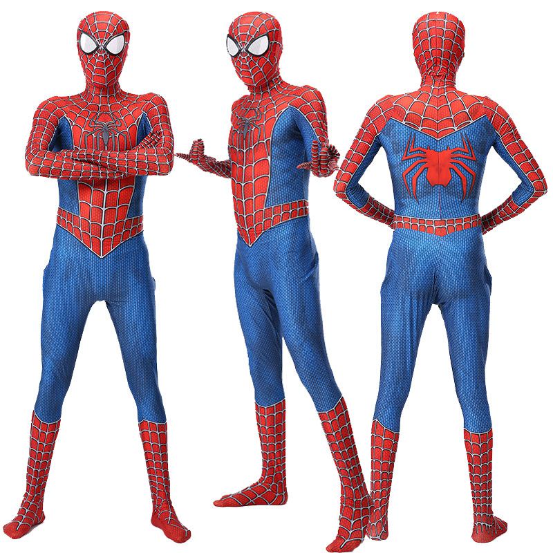 Bộ đồ Zentai và người nhện màu xanh đỏ, co giãn, mặc thoải mái