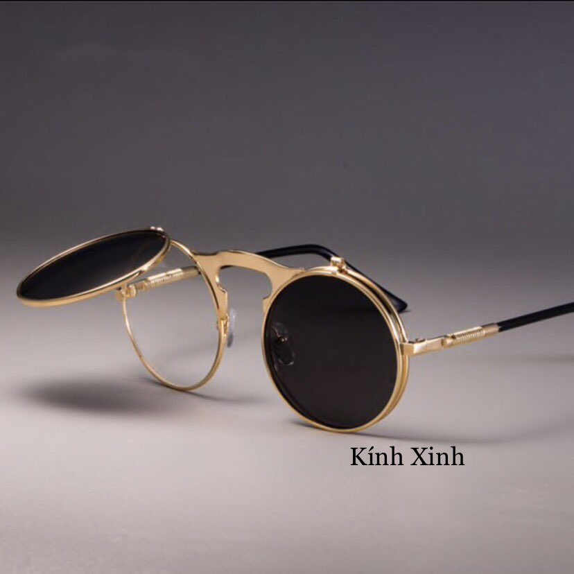 Kính râm Mắt Tròn Thời Trang 2 Tròng 2 Lớp Lật Nắp | Shopee Việt Nam