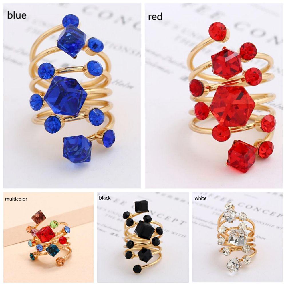 TRACEILLOIAN Nhẫn Cổ Đảng Tặng Punk Vintage Kim Cương Giả Cho Nữ