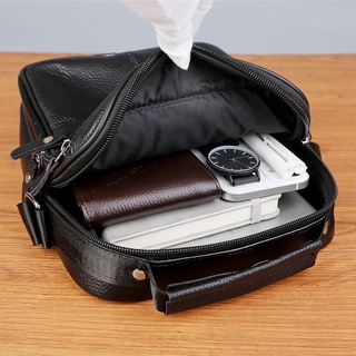 100% Da Thật Chính Hãng Túi Đeo Vai Nam Phong Cách Dọc Kinh Doanh Messenger Bên Ba Lô Da Bò Thông Thường Ngoài Trời Mới Di Động Nhỏ Hợp Thời Trang ipad Laptop
