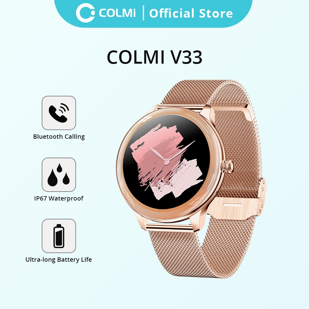 Đồng Hồ Thông Minh COLMI V33 Kết Nối Bluetooth Màn Hình 1.09 Inches 18 MM Dây Đeo Silicon Cho Nữ