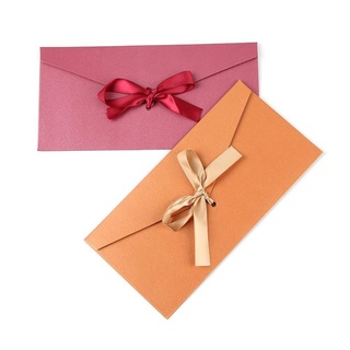 10 Cái / bộ Phong Bì Đám Cưới Mời Quà Tặng Nơ Văn Phòng Phẩm Giấy Ngọc Trai Envelop