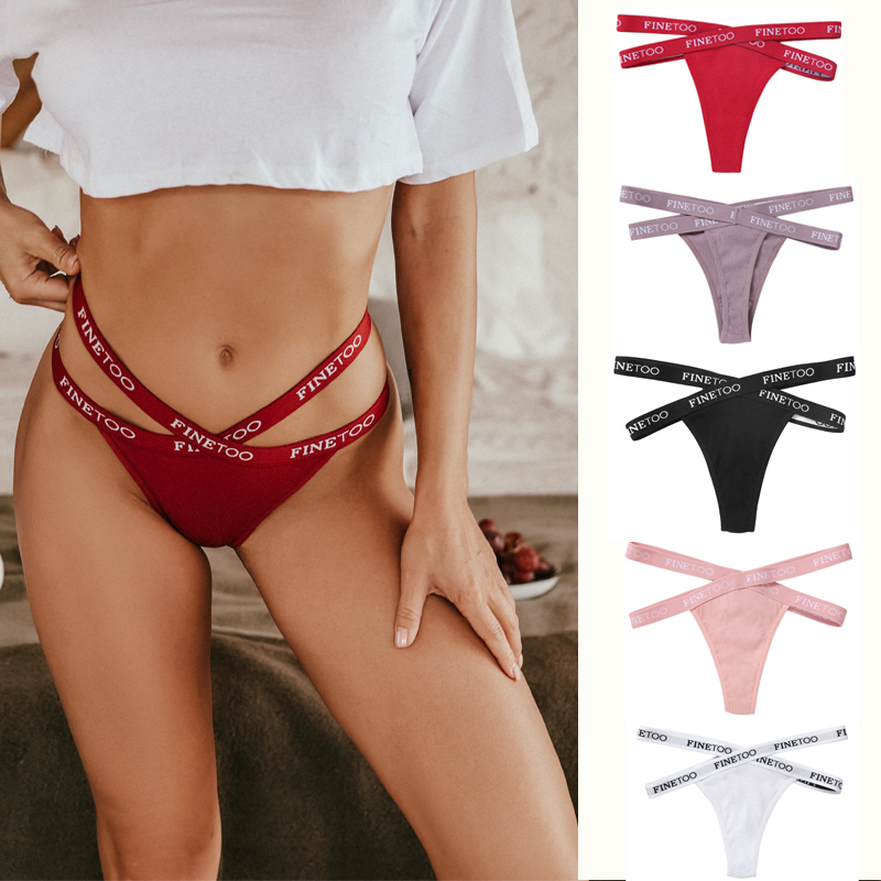 Ảnh Quần lót FINETOO bằng cotton dây mảnh đan chéo thời trang cho nữ 1