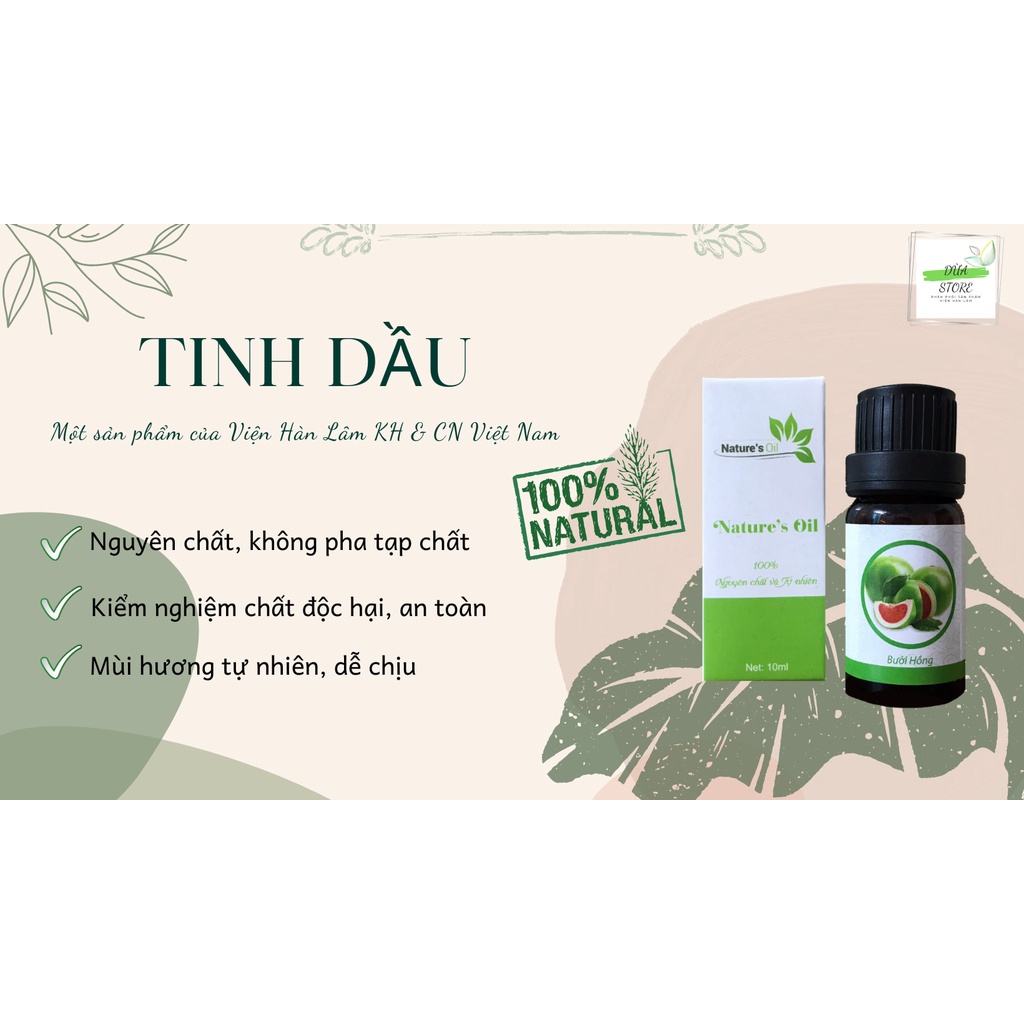 (Lọ 10ml)Tinh dầu thiên nhiên nguyên chất Viện Hàn Lâm Khoa học công nghệ