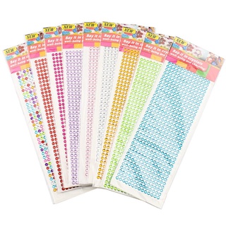 Bảng Sticker đá dán hình tròn 6mm nhiều màu