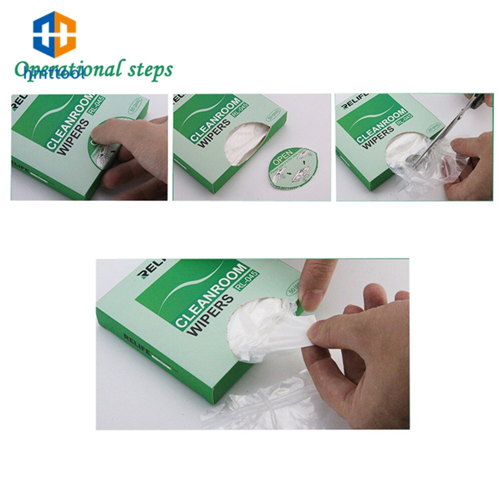 Bộ 50 Relife RL-045 Khăn lau phòng sạch chống tĩnh điện Vải làm sạch Thiết kế vẽ Đóng gói chân không cho màn hình điện thoại Mainboard Dụng cụ làm sạch