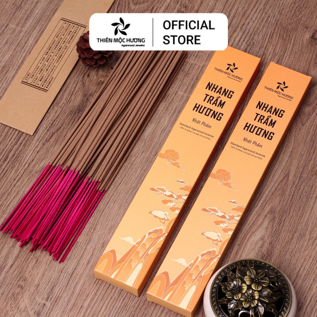 Mô tả Nhang trầm hương loại 12 năm tích trầm Thiên Mộc Hương hương trầm dịu ngọt dài 30cm, 85gram - 3