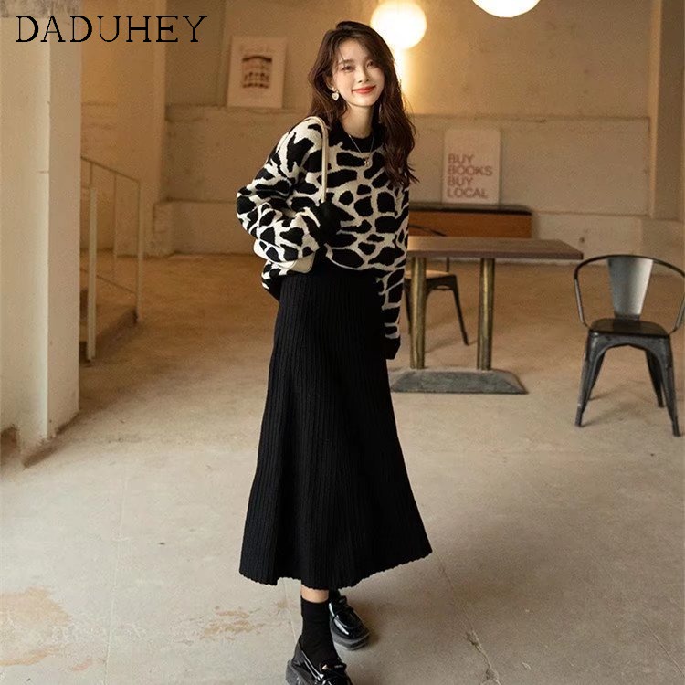 Ảnh Áo Sweater Chui Đầu Dáng Rộng In Họa Tiết Da Báo Kiểu Nhật Bản Cá Tính Cho Nữ 2