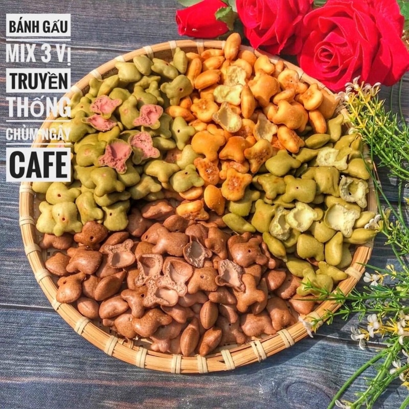 Bánh gấu mix 3 vị Thiên Hồng 480g - [ FREE SHIP ] Hàng ngon nhà làm - Siêu ngon siêu rẻ siêu sạch