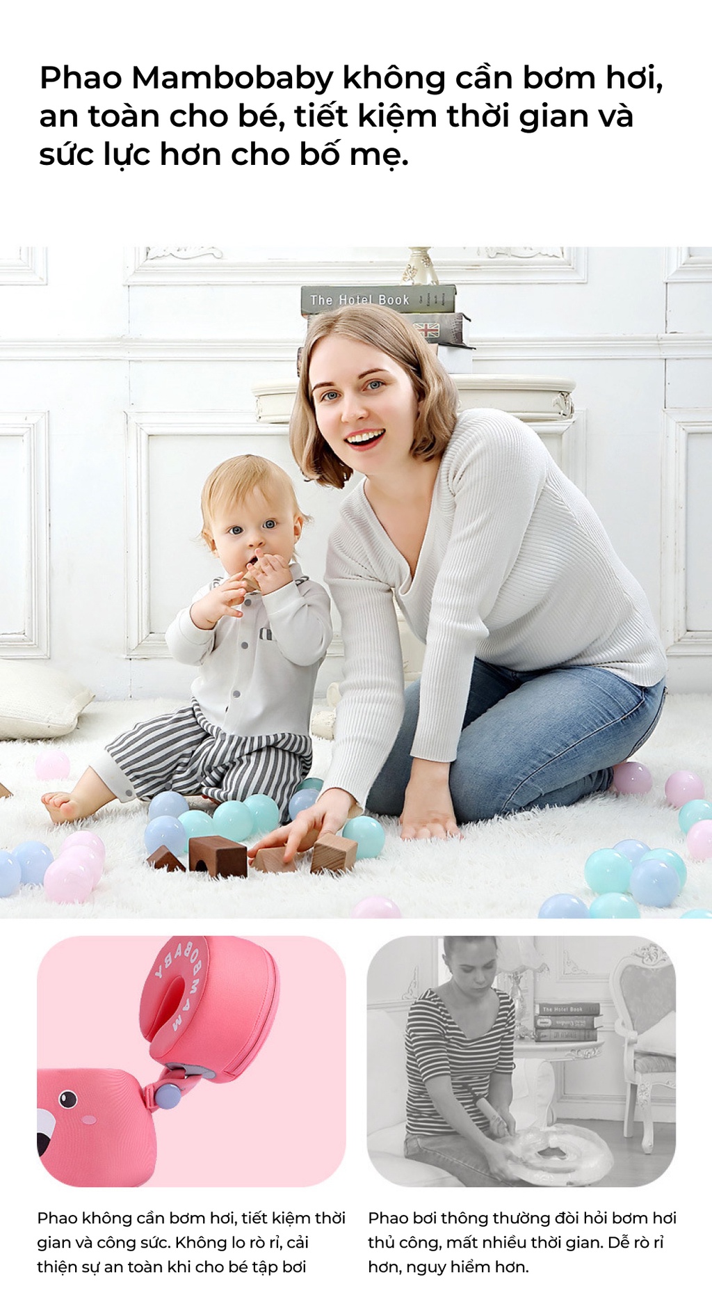 Phao bơi Mambobaby chi tiết