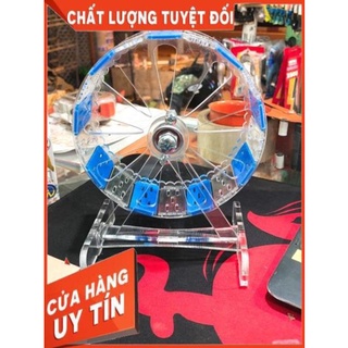Wheel silent mica 14cm cho hamster, xanh mix trong suốt