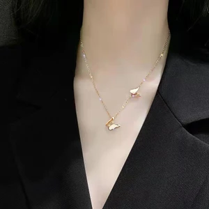 Dây chuyền titan nữ không gỉ mặt ánh kim lấp lánh phong cách ngọt ngào thanh lịch