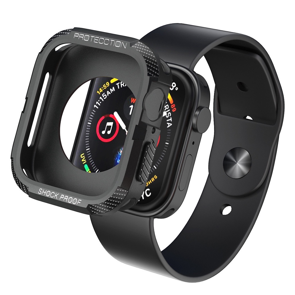 Ốp Case Chống Shock Chống Va Đập Carbon cho Apple Watch Series  4/5/6/SE/7/8/9 Size 40/41/44/45mm
