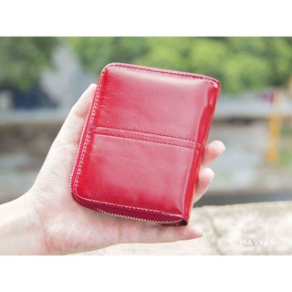 Ví Da Gấp Ngang HAVIAS Da Bò thật Nappa unisex kết hợp khoá ẩn Zipped LOM