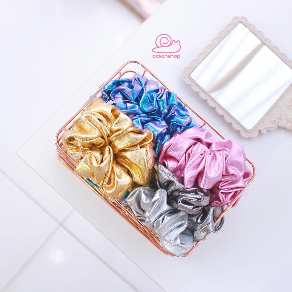 Chun buộc tóc Scrunchie made by Ốc sên các mẫu (Nhắn tin chọn màu)