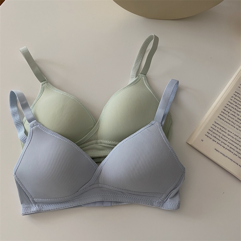 Áo Ngực Cotton Mềm Không Gọng Nâng Ngực Không Đường May Thoải Mái Chất Lượng Cao Cho Nữ