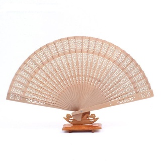 Quạt xếp bằng gỗ tre cầm tay phong cách thời trang vintage - quạt cầm tay vintage