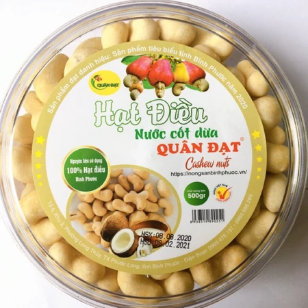 Hạt điều nước Cốt dừa Quân Đạt loại 1