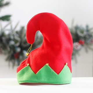 JOJO Nón Uốn Màu Xanh Đỏ Ông Già Noel Giáng Sinh Yêu Tinh Mũ Xmas Mũ Unisex Phải Có Phụ Kiện Lễ Hội