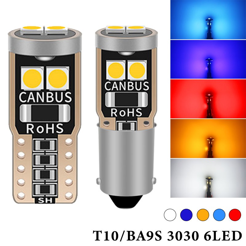Set 10 đèn led LYMOYO T10 W5W Ba9S 194 501 6smd 3030 chuyên dụng cho xe ô tô