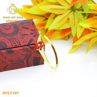 Vòng Tay, Lắc Tay Nữ Mặt Đính Đá, Titan Xi Mạ Vàng Non Cao Cấp - Trang Sức Hava Hong Kong - HVLT107