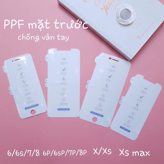 Miếng dán PPF Chống vân tay AG [ mặt trước + mặt sau ] đủ mã iP 7 PLUS ĐẾN 17 PRO MAX