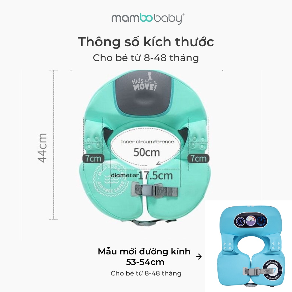 Mô tả Phao bơi luồn tay Mambobaby cho bé 1 2 3 4 tuổi không bơm hơi, chống lật, có mái che hàng chính hãng - 11
