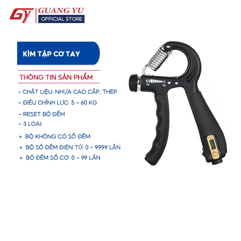 Ảnh Kìm Bóp Tay Kìm Tập Cơ Tay GUANG YU Dụng Cụ Tập Gym Tại Nhà Có Bộ Đếm Số Điều Chỉnh Lực Từ 5 đến 60KG 3